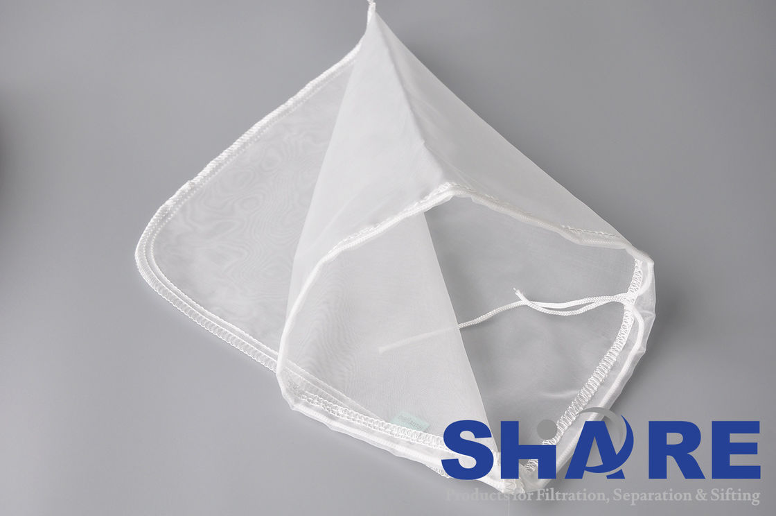 Drawstring Polyester Monofilament Filter Bag For Retaining Carbon And Zeolite 250 Micron And 800 Micron